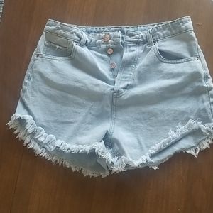 High waisted denim shorts